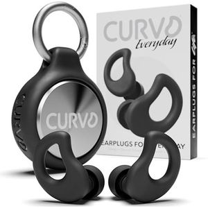 CURVD Dagelijkse oordopjes + Case Clip Bundle, de perfecte oordopjes voor slaap, reizen, geluidsgevoeligheid/annuleren + Case Clip Pakket Draagbare Waterdichte Container & Siliconen Hoes voor