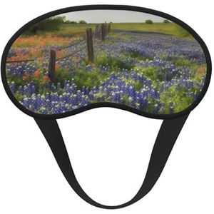 Texas Bluebonnets Landschap slaapmasker voor zijslaper, lichtblokkerende nachtmaskers voor slapen oogmasker voor vrouwen mannen oogbedekking zachte comfortabele oogschaduw voor reizen, dutje