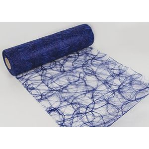 Protinam Sizoweb 30cm x25m tafelloper tafelband in lichtblauw voor decoratie zoals grillen, zomer, Pasen, Kerstmis of bruiloften (25m, donkerblauw 7570)