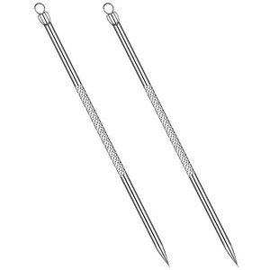 2 stuks professioneel gereedschap voor mee-eterverwijderaar, titanium lancetnaald, acne mee-eters, puistje, whitehead remover tool, Milia Lancet naalden voor Milia-behandeling en verwijdering