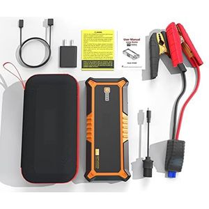 Autolader, 4000A Super Capaciteit Auto Jump Starter 26800mAh Draagbare Automotive Power Bank 12V Externe Voertuig Batterij Lading Booster(GP4000-Orange)