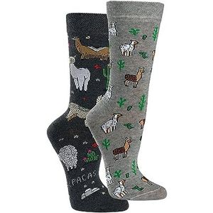 krautwear Kousen voor dames en heren, 2 paar, kleurrijk patroon, 30e verjaardag, papa, mama, cadeau-ideeën, Alpaca., 42/47 EU