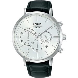 Lorus Klassieke Man Mens analoge Quartz horloge met lederen armband RT347KX9, Zwart