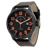 Zeno-Watch Mens Horloge - OS Pilot Pilot zwart-oranje - 8554-bk-a15
