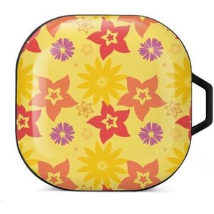 Mooie flora oordopjes hoesje compatibel met Samsung hard shell beschermhoes zwart-stijl