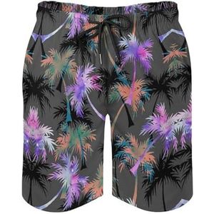 Sneldrogende broek in tropische stijl, licht zacht en ademend heren Hawaii shorts, elastische korte broek met trekkoord, Kleur 3, XXL