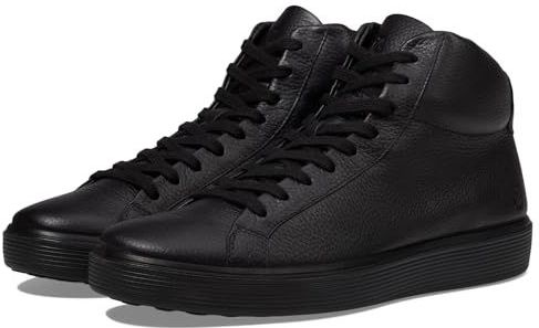 ECCO - Soft 60 Hi Top Sneaker - Zwart - Pebbled Leer