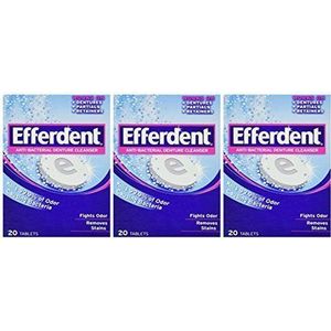 Lot van 3 Efferdent Denture Cleanser (20 Tabs/doos) door Efferdent