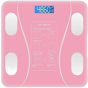 Bluetooth Smart Lichaamsvetweegschaal Digitale Lichaamsweegschaal Met LCD-scherm Elektronisch Wegen BMI-samenstellingsanalysatorhulpmiddelen Gemakkelijk Te Gebruiken(Pink Bluetooth)