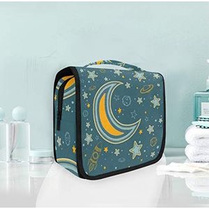 Hangende opvouwbare toilettas ster maan ruimte blauw make-up reizen organizer tassen tas voor vrouwen meisjes badkamer