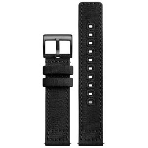 Nylon canvas horlogeband 18 mm 20 mm 22 mm geschikt for Hamilton Khaki Field H70605731 H70605993 geschikt for Seagull geschikt for Seiko Sports horlogeband armband (Color : Black-black, Size : 18mm