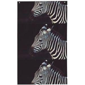 Dierlijke zebra 3 x 5 ft lente vakantie banner kleurrijke paastuin vlag decoratieve huis vlag banner met doorvoertules voor buiten binnen paasfeest decor (klassieke stijl)