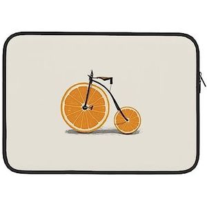 Oranje Fiets Gedrukt Computer Handtas Laptop Case Cover Notebook Pocket Case Laptop Sleeve 13 inch