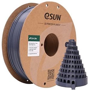 eSUN PLA Filament 1,75 mm, aangepast filament voor 3D PLA printer, maatnauwkeurigheid +/- 0,03 mm, 1 kg (2,2 lb) spoel 3D printing filament voor 3D printers (Grijs, 1KG)