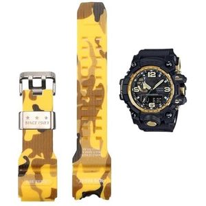 Camouflage Hars Band Geschikt Fit for Casio G-SHOCK GWG-1000 Mudmaster heren Vervanging Band Achteraf Horloge Accessoires (Color : GWG-Camo Yellow-S, Size : GWG1000)