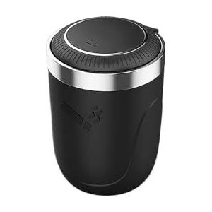 Auto-asbak Met LED-lampje, Drukknopontwerp, Interieurdecoratie. Draagbare Asbak(Black)