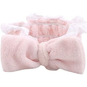 Hoofdbanden ​Voor Dames Vrouwen Bow Hair Bands Mode Kant Wash Face Hoofdband Meisjes Hoeden Hoofddeksels Coral Fleece Haaraccessoires Haarband (Size : Champagne powder)