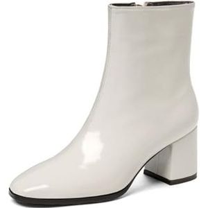 Women's Ankle Boots Western Cowgirl Side-Zip Classic Country Heels Boots For Women – Lightweight & Comfortable (Color : White, Size : 39 EU)