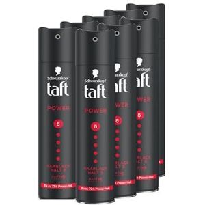 Schwarzkopf Taft Power Haarlak (8 x 250 ml), houdgraad 5 haarstyling, haarspray voor alle haartypes, houdt tot 72 uur sterke grip, veganistische formule