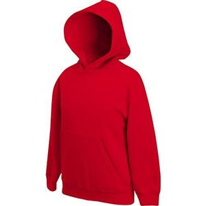 FRUIT OF THE LOOM Kids/Childrens Hooded Pullover Sweat Shirt, Hoodie, Sweatshirt, Rood, 14-15 jaar