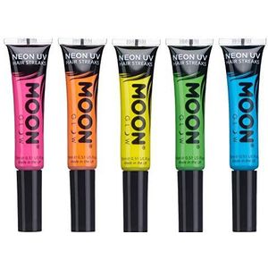 Moon Glow - Neon UV-haarkleurstrips - Set van 5 - Lichtgevende Neonkleur - 15 ml