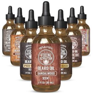 Viking Revolution - Beard Oil - All Natural With Organic Argan & Jojoba Oils - Softens & Strengthens Beards And Mustaches - Gifts for Men - Sandalwood - 30ml