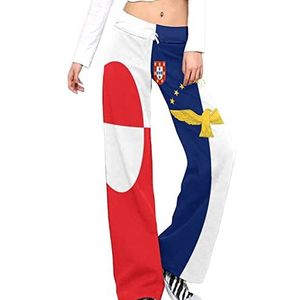 Groenland Azoren Vlag Yoga Broek Voor Vrouwen Casual Broek Lounge Broek Trainingspak met Trekkoord 2XL