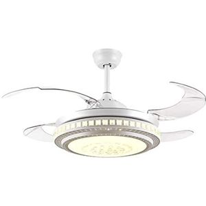 Plafondventilator met Licht 4 Leaf Plafond Ventilator Licht Onzichtbare LED Restaurant Ventilator Licht Eenvoudige Moderne Woonkamer Slaapkamer Huishoudelijke Stille Motor Ventilatorlicht