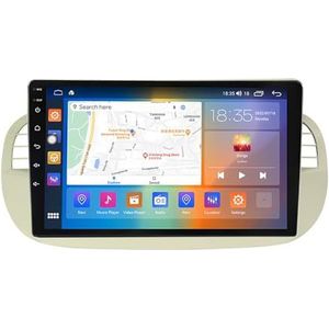 Android 13.0 Radio 2 Din Auto Stereo 9"" Touchscreen Autoradio Voor Fiat 500 met Bluetooth/wifi/GPS Navigatie/FM Radio/Stuurwielbediening/AHD Omgekeerd Beeld (Color : A, Size : M400S(4G+64G))