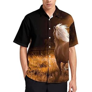 Running Horse Hawaiiaanse shirt voor mannen zomer strand casual korte mouw button down shirts met zak