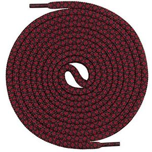Mount Swiss Ronde premium veters voor werkschoenen, wandelschoenen en trekkingschoenen - 100% polyester - extreem scheurvast - ø 5 mm - 12 kleuren - lengtes 60-200 cm I Made in Europa, wijnrood-zwart,