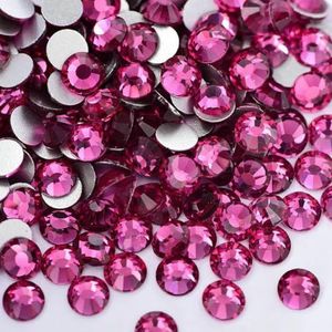 Glitter Niet Hotfix Steentjes Kristal Strass Nail Art Kristallen Plaksteen Edelstenen voor costura Nail Charms uñas-Fuchsia-SS12-1440pcs