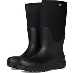BOGS Klassieke naadloze hoge waterdichte regenlaarzen voor heren, Zwart, 40.5 EU