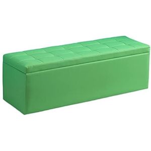 Opbergkist voetenbank inklapbaar, Opbergdoos Opvouwbare opbergbank Kubus Houdt 881 lbs Kunstleren Lange Kist(Green,120X40X40cm)