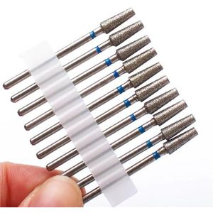 Mozulon 10-delige diamantfrees for nagelboor for elektrische manicuremachine, nagelriemreinigingsvijlen, apparatuur en accessoires(10PC-NO47)