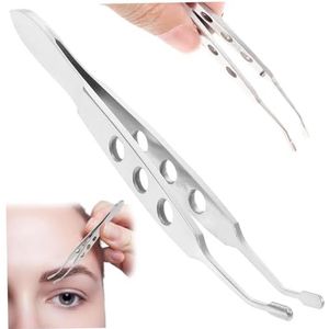 Meibomian Gland Expressor, roestvrij staal, hoge precisie ooglid massage pincet met rechthoekige punt, professionele gezichtsverzorging gereedschap massage gereedschap