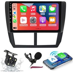 Android 14 Autoradio Navi voor S-ubaru Forester 3 (2007-2013) 9 ""QLED-scherm autoradio met draadloze Carplay Android Auto GPS-navigatie met BT5.0 HIFI FM 5G-WiFi SWC RDS MIC,M300s