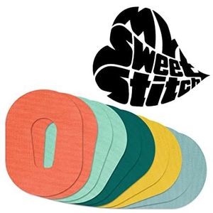 MySweetStitch | Pleister voor de Dexcom G6 Sensor | waterdicht, ademend en huidvriendelijk (25 stuk) | Made in Germany | Buiten Ø 70 x55mm | Pastel