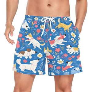 Niigeu Naadloze grappige honden huisdieren mannen zwembroek shorts sneldrogend met zakken, Leuke mode, XL