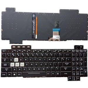US toetsenbord met achtergrondverlichting voor ASUS voor TUF voor Gaming FX505D FX505DY FX505DT FX505DU(White RGB backlit)