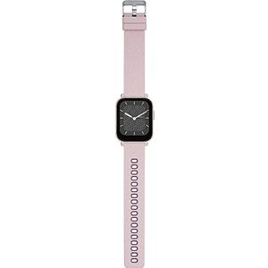 Breil, Smartwatch SBT-1, met dubbele verwisselbare armband van siliconen in roze met patroon Tribe en Light Grey, behuizing van metaallegering IP Rose, Bluetooth-connectiviteit, gesp, Zwart, Armband
