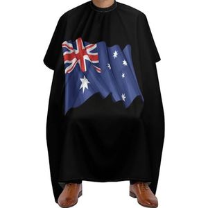 Vlag van Australië Mode Volwassen Kapper Schort Met Verstelbare Nek Gesp Waterdichte Haar Snijden Cape