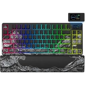 QPSJXN Draadloze Mechanische Toetsenbord SK80 Pro Met Hot Swappable En Polssteun Compatibel Met Windows En Pakking Muismat
