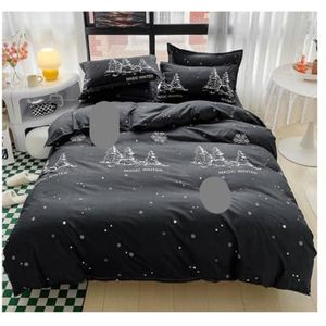 Beddengoed Set 4-delige Bedvoeringen Dekbedsprei Lichtgewicht Zomerspreien En Kussenslopen Dekbedovertrek Dekbedovertrekset(Black,2.2m)