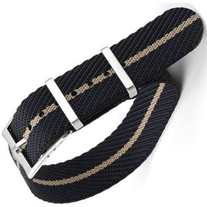 dayeer Nylon NAVO-band horlogeband Militaire polsband voor Tudor Premium veiligheidsgordel horlogeband (Color : Black-khaki-black, Size : 22mm)