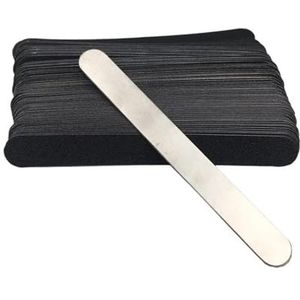 Een dubbelzijdige nagelfil, een nagelbuffertje 100 stuks multi-grit vervangende nagelvijlpads met metalen handvatbuffer for manicure zwart(100 Grit No Metal)