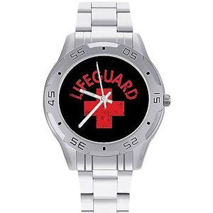 Lifeguard Herenhorloge, modieus sporthorloge, zakelijke horloges met roestvrijstalen armband, Stijl, regular