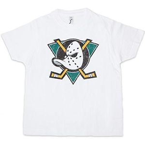 Urban Backwoods Ducks Hockey Kinder Jongens T-Shirt Wit Maat 4 Jaar