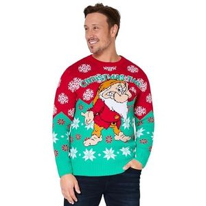 Disney Stitch kersttrui voor volwassenen en tieners - warme gezellige kersttrui maten S-2XL - steekcadeaus voor mannen (Rood/Blauwgroen Grumpy, M)