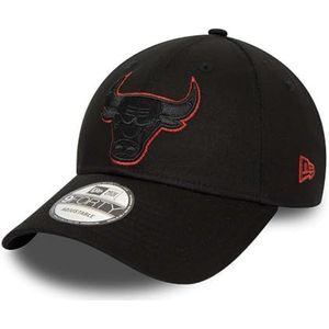 New Era 9Forty Strapback Cap - Outline Chicago Bulls, zwart, Eén maat